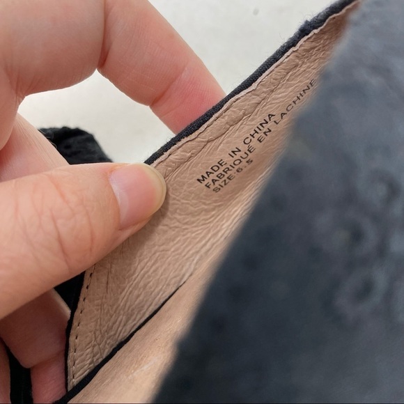 Anthropologie black eyelet point toe tie up flats - Picture 7 of 9